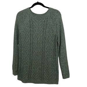 Talbots cotton cable green scoop neck sweater